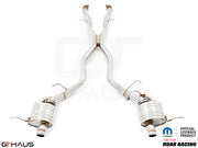 Premium performance exhaust system for 2012+ Dodge Durango R/T with 5.7 HEMI V8, featuring stainless steel construction.