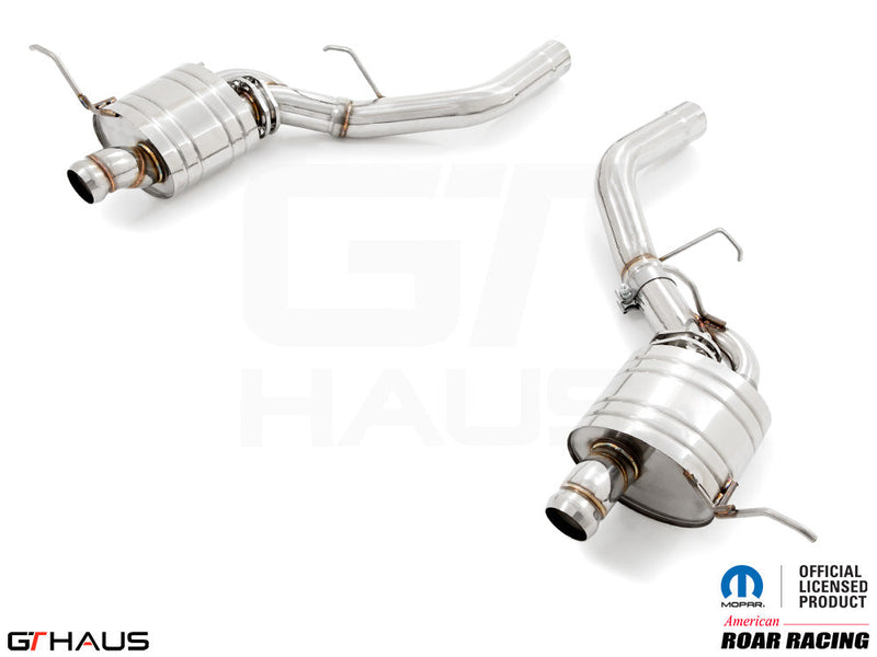 Premium performance exhaust system for 2012+ Dodge Durango R/T with 5.7 HEMI V8, featuring stainless steel construction.