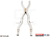 Stainless steel catback X-pipe resonator delete section for 2017+ Dodge Durango SRT8 with 6.4 HEMI V8 engine.