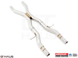 Stainless steel catback X-pipe resonator delete section for 2017+ Dodge Durango SRT8 with 6.4 HEMI V8 engine.