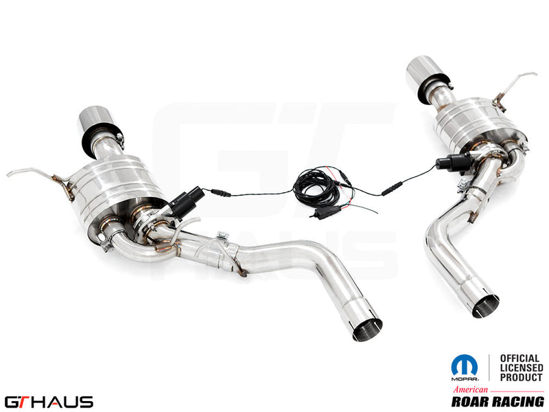 Premium performance exhaust system for 2017+ Dodge Durango SRT8 with 6.4 HEMI V8, featuring electronic valve control.