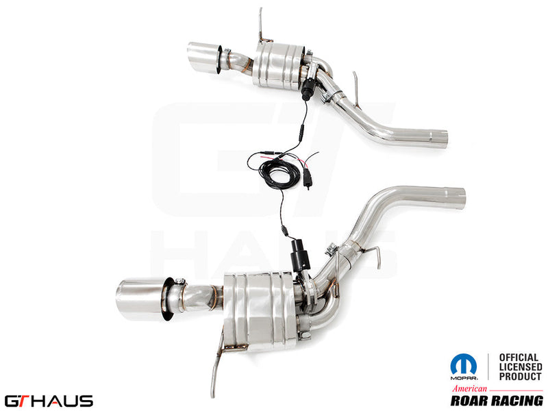 Premium performance exhaust system for 2017+ Dodge Durango SRT8 with 6.4 HEMI V8, featuring stainless steel construction.