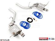 Performance exhaust system for 2017+ Dodge Durango SRT8 featuring dual stainless steel pipes and electronic valve control.