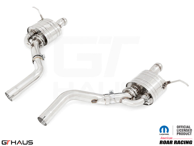 Premium performance exhaust system for 2017+ Dodge Durango SRT8 with 6.4 HEMI V8, featuring stainless steel construction.