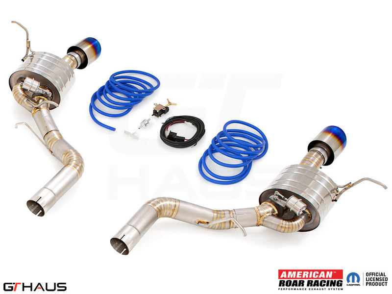 Premium exhaust system for 2017+ Dodge Durango SRT8 featuring T304 stainless steel and electronic valve control.