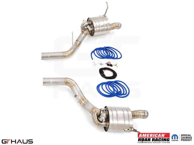 Premium performance exhaust system for 2017+ Dodge Durango SRT8, featuring stainless steel construction and enhanced sound.