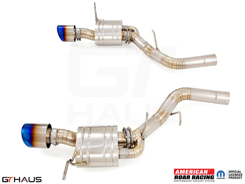 Premium performance exhaust system for 2017+ Dodge Durango SRT8 with 6.4 HEMI V8, featuring stainless steel construction.
