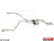 Premium performance exhaust system for the 2023 Ford F-150 Raptor R, featuring stainless steel construction and enhanced sound.