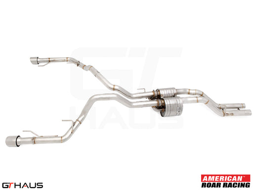 Premium performance exhaust system for the 2023 Ford F-150 Raptor R, featuring stainless steel construction and enhanced sound.