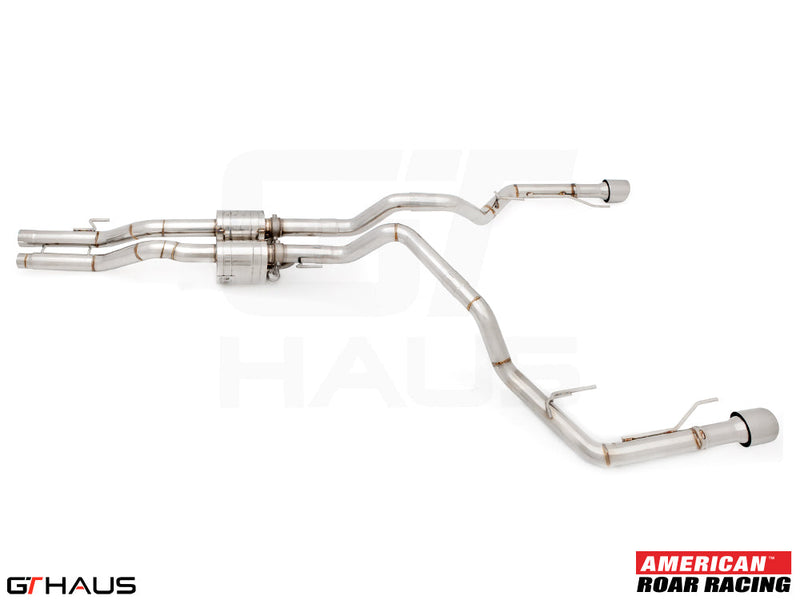 Premium performance exhaust system for 2023+ Ford F-150 Raptor R, featuring stainless steel construction and enhanced sound.
