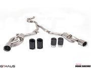 Premium stainless steel exhaust system for Ford Mustang EcoBoost I-4 2.3L (2015-2023) with dual tips and valve control.