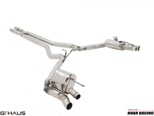 Premium performance exhaust system for Ford Mustang GT350 and GT350R, featuring stainless steel construction and enhanced sound.