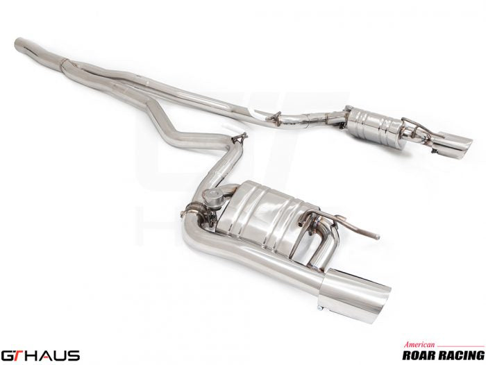 Premium stainless steel exhaust system for 2015-2017 Ford Mustang GT 5.0L, enhancing performance and sound.