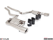 Premium performance exhaust system for 2015-2017 Ford Mustang GT 5.0L, featuring stainless steel construction and dual tips.