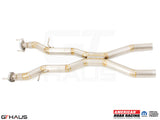 Catback X-Pipe resonator delete section for 2012+ Jeep Grand Cherokee R/T with 5.7 HEMI V8, featuring stainless steel construction.