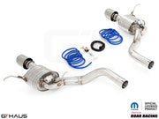 Premium performance exhaust system for 2012+ Jeep Grand Cherokee R/T with 5.7 HEMI V8, featuring stainless steel construction.