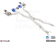 Premium performance exhaust system for 2012+ Jeep Grand Cherokee R/T with 5.7 HEMI V8, featuring stainless steel construction.
