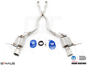 Premium exhaust system for 2012+ Jeep Grand Cherokee R/T with 5.7 HEMI V8, featuring stainless steel construction and performance design.