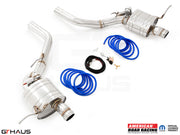 Performance exhaust system for Jeep Grand Cherokee R/T with 5.7 HEMI V8, featuring stainless steel construction and electronic valve control.