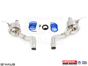 Premium exhaust system for 2012+ Jeep Grand Cherokee R/T with 5.7 HEMI V8, featuring stainless steel construction and electronic valve control.