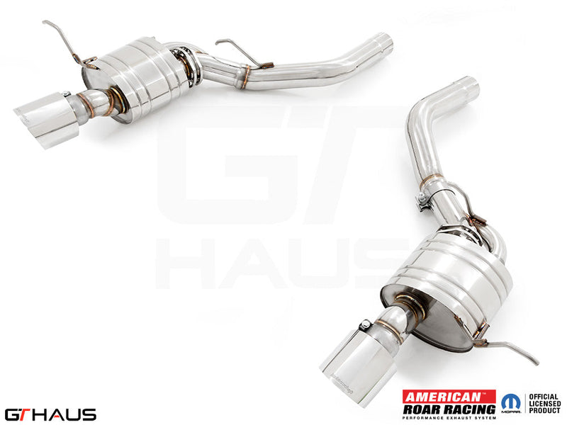 Premium exhaust system for 2012+ Jeep Grand Cherokee R/T with 5.7 HEMI V8, featuring stainless steel construction and enhanced performance.