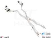 Premium performance exhaust system for 2012+ Jeep Grand Cherokee R/T with 5.7 HEMI V8, featuring stainless steel construction.