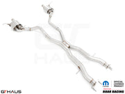 Premium performance exhaust system for 2012+ Jeep Grand Cherokee R/T with 5.7 HEMI V8, featuring stainless steel construction.