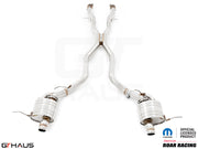 Premium performance exhaust system for 2012+ Jeep Grand Cherokee R/T with 5.7 HEMI V8, featuring stainless steel construction.