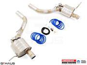 Premium performance exhaust system for 2012+ Jeep Grand Cherokee R/T with 5.7 HEMI V8, featuring stainless steel construction.