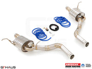 Premium performance exhaust system for Jeep Grand Cherokee R/T with 5.7 HEMI V8, featuring stainless steel construction and valve control.