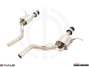 Premium performance exhaust system for Jeep Grand Cherokee R/T with 5.7 HEMI V8, featuring stainless steel construction.