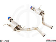 Premium performance exhaust system for 2012+ Jeep Grand Cherokee R/T with 5.7 HEMI V8, featuring stainless steel construction.
