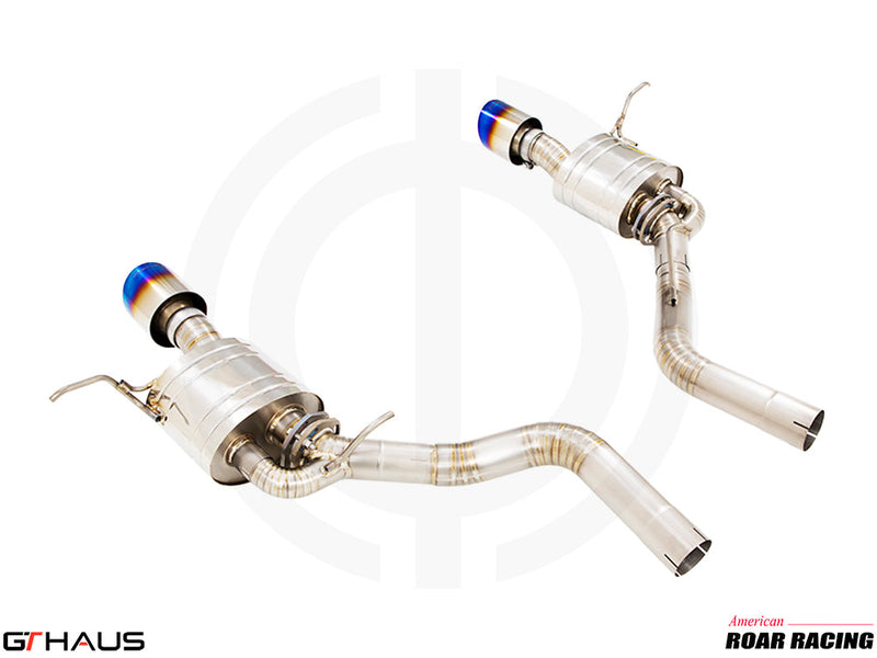 Premium performance exhaust system for 2012+ Jeep Grand Cherokee R/T with 5.7 HEMI V8, featuring stainless steel construction.