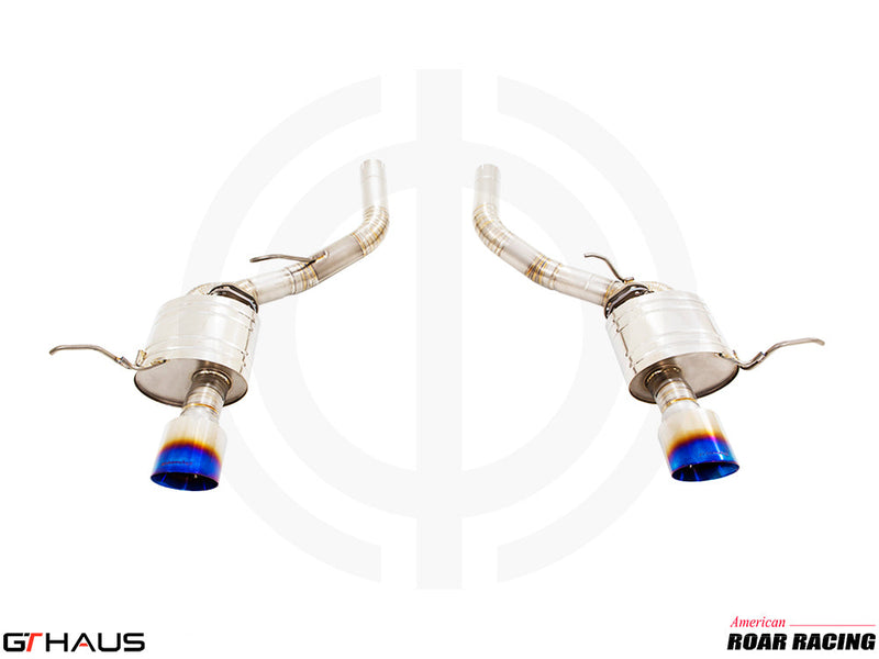 Premium performance exhaust system for 2012+ Jeep Grand Cherokee R/T with 5.7 HEMI V8, featuring stainless steel construction.