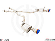 Premium performance exhaust system for 2012+ Jeep Grand Cherokee R/T with 5.7 HEMI V8, featuring stainless steel construction.