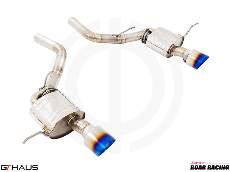 Premium performance exhaust system for 2012+ Jeep Grand Cherokee R/T with 5.7 HEMI V8, featuring stainless steel construction.
