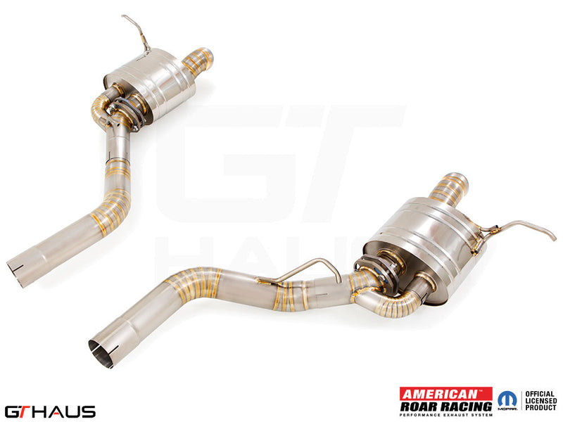 Premium performance exhaust system for Jeep Grand Cherokee R/T with 5.7 HEMI V8, enhancing sound and efficiency.