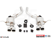 Premium exhaust system for 2012+ Jeep Grand Cherokee SRT8 featuring dual tips and electronic valve control.