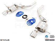 Premium performance exhaust system for 2012+ Jeep Grand Cherokee SRT8 with 6.4 HEMI V8, featuring stainless steel construction.