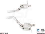 Premium performance exhaust system for Jeep Grand Cherokee SRT8 6.4 HEMI V8, featuring stainless steel construction and enhanced sound.