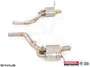 Premium performance exhaust system for Jeep Grand Cherokee SRT8 with 6.4 HEMI V8, featuring stainless steel construction.