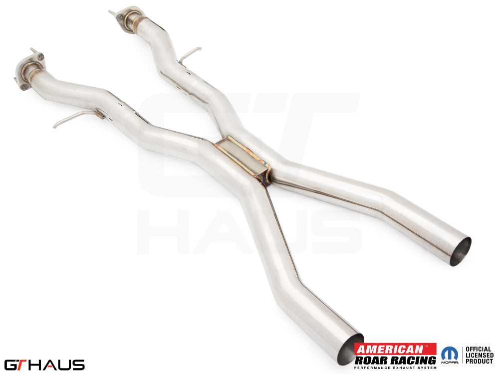 Catback X-Pipe resonator delete section for 2017+ Jeep Grand Cherokee SRT TrackHawk, featuring stainless steel construction.