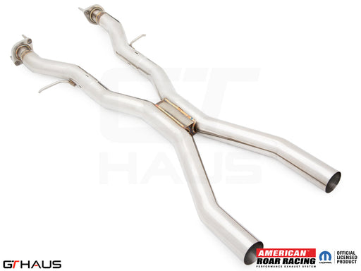 Catback X-Pipe resonator delete section for 2017+ Jeep Grand Cherokee SRT TrackHawk, featuring stainless steel construction.