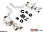 Premium performance exhaust system for 2017+ Jeep Grand Cherokee SRT TrackHawk with electronic valve control.