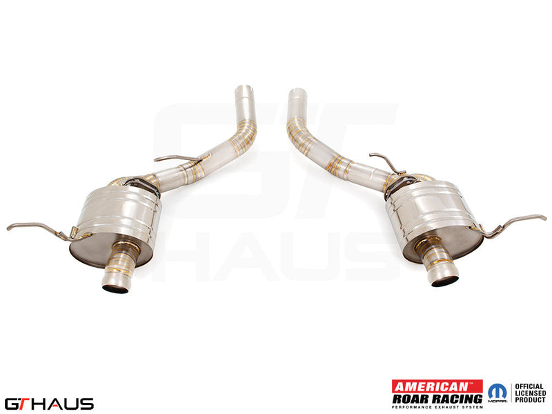 Premium exhaust system for 2017+ Jeep Grand Cherokee SRT TrackHawk, featuring stainless steel construction and enhanced performance.