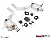 Premium exhaust system for 2012+ Jeep Grand Cherokee R/T with 5.7 HEMI V8, featuring electronic valve control and durable construction.
