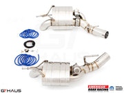Premium performance exhaust system for Jeep Grand Wagoneer 6.4 V8, featuring stainless steel construction and electronic valve control.