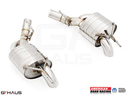 Premium performance exhaust system for 2020+ Jeep Grand Wagoneer 6.4 V8, featuring stainless steel construction and enhanced sound.