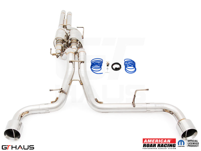 Premium exhaust system for Jeep Wrangler JL 2018+ Rubicon 392 with 5.7 HEMI V8, featuring stainless steel construction and performance design.