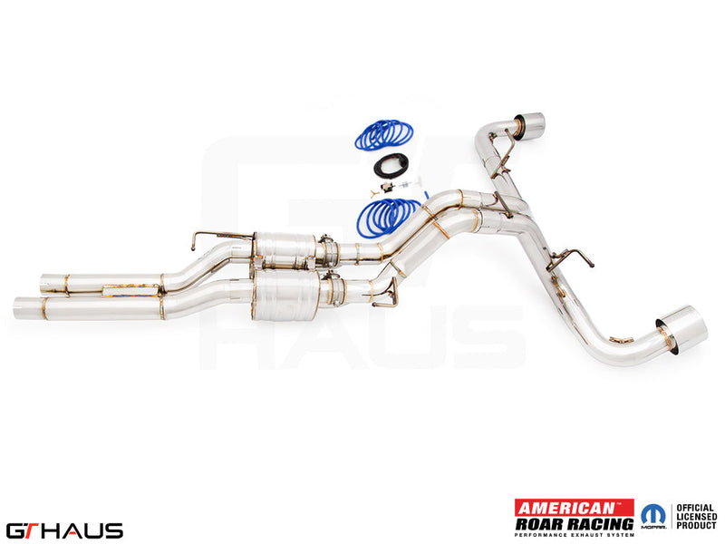 Premium stainless steel exhaust system for Jeep Wrangler JL Rubicon 392 with 5.7 HEMI V8, enhancing performance and sound.
